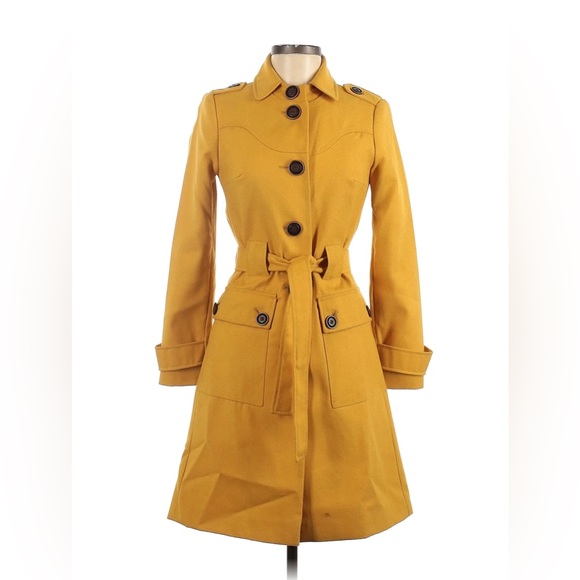 Via || Victoria's Secret Gold Button Trench Coat Miltary - Picture 3 of 8